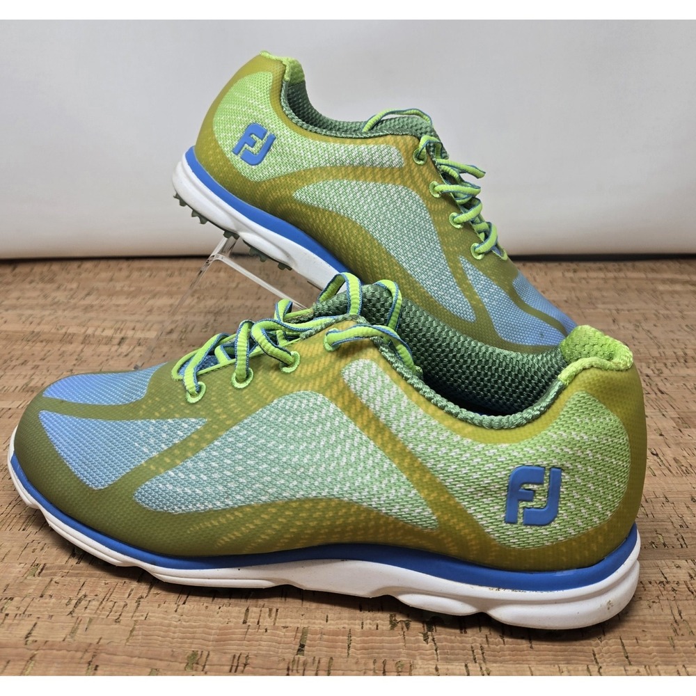 Footjoy Golf Shoes FJ EmPower Womens 8.5W Spikeless Lightweight Green Blue 98001 - Picture 5 of 10